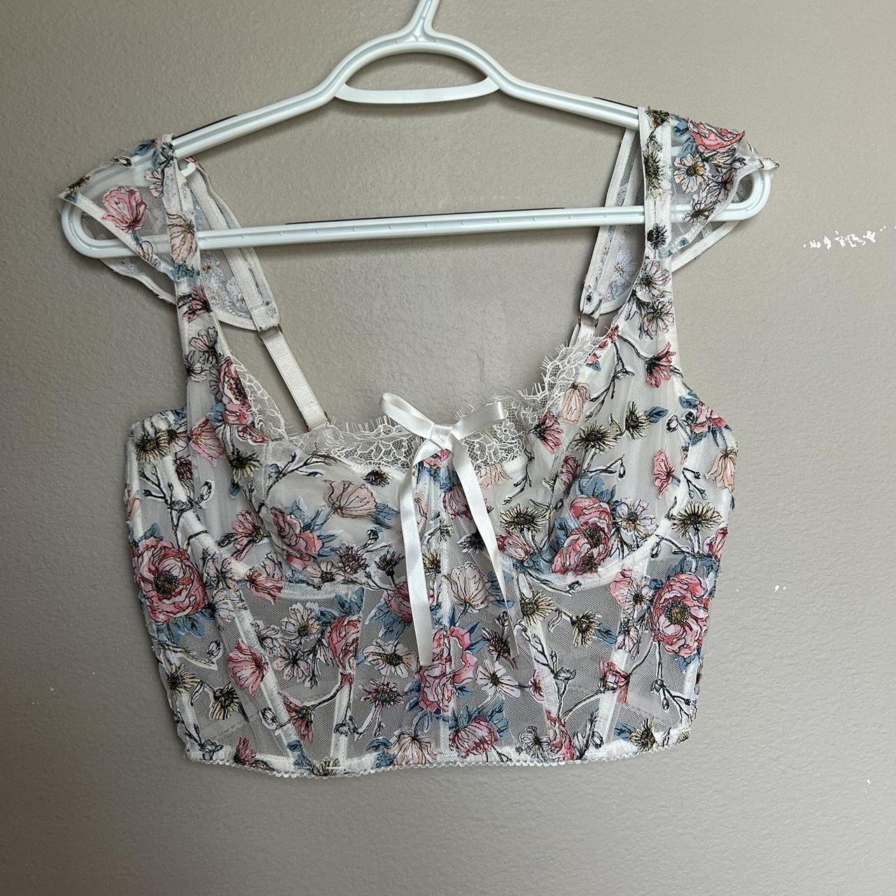 Victoria’s Secret floral corset // size is 36D this... Depop