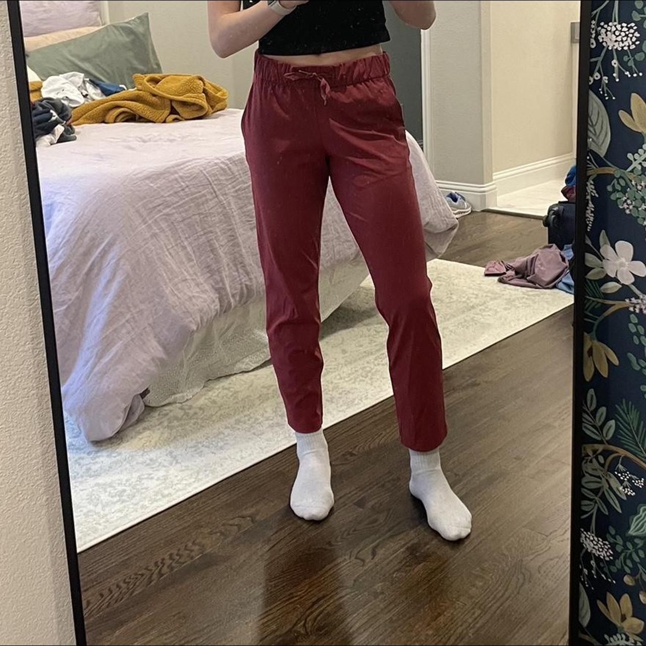 Lululemon Stretch High-Rise Pant 7/8 Length in Red - Depop