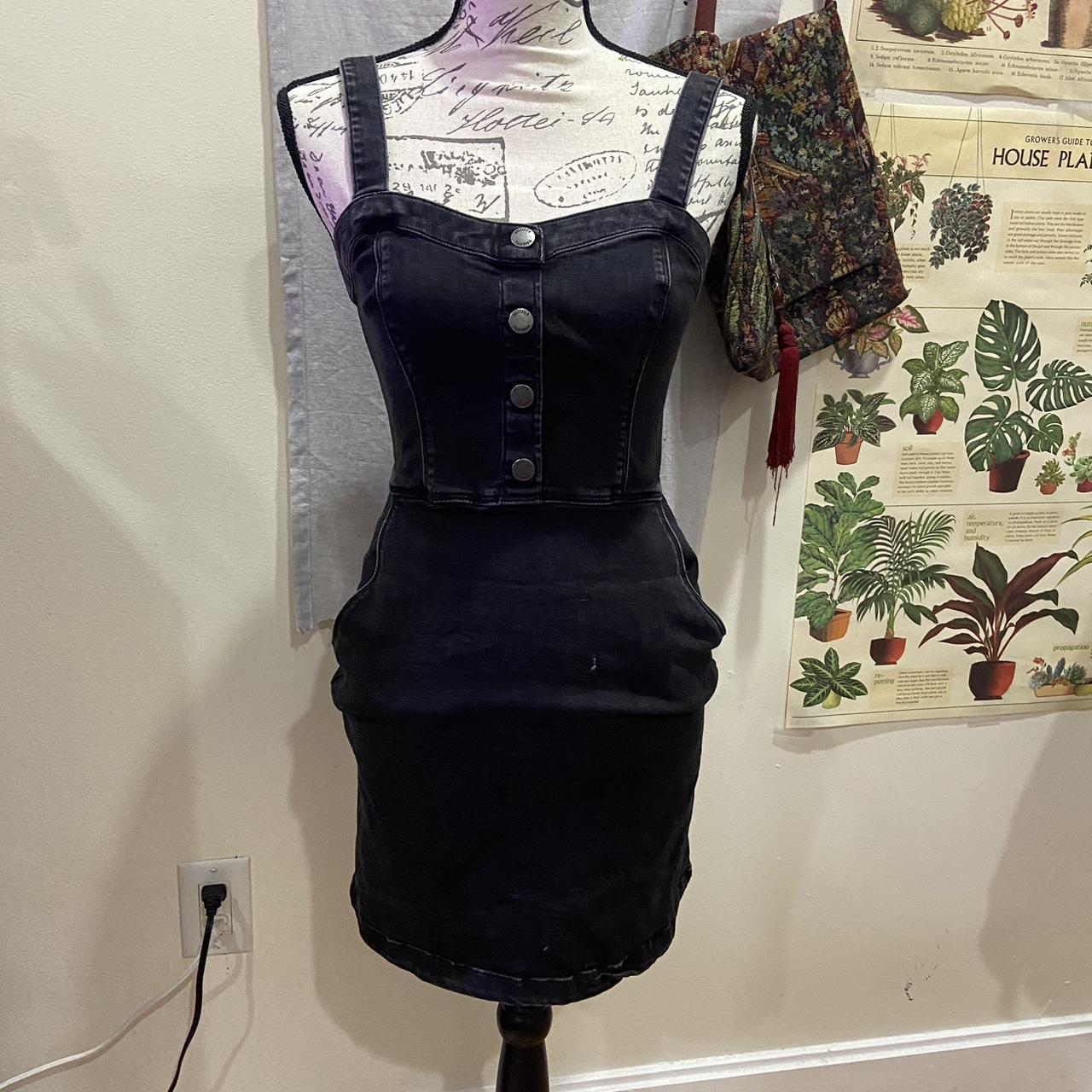 Tight Black (stretchy) denim mini Depop