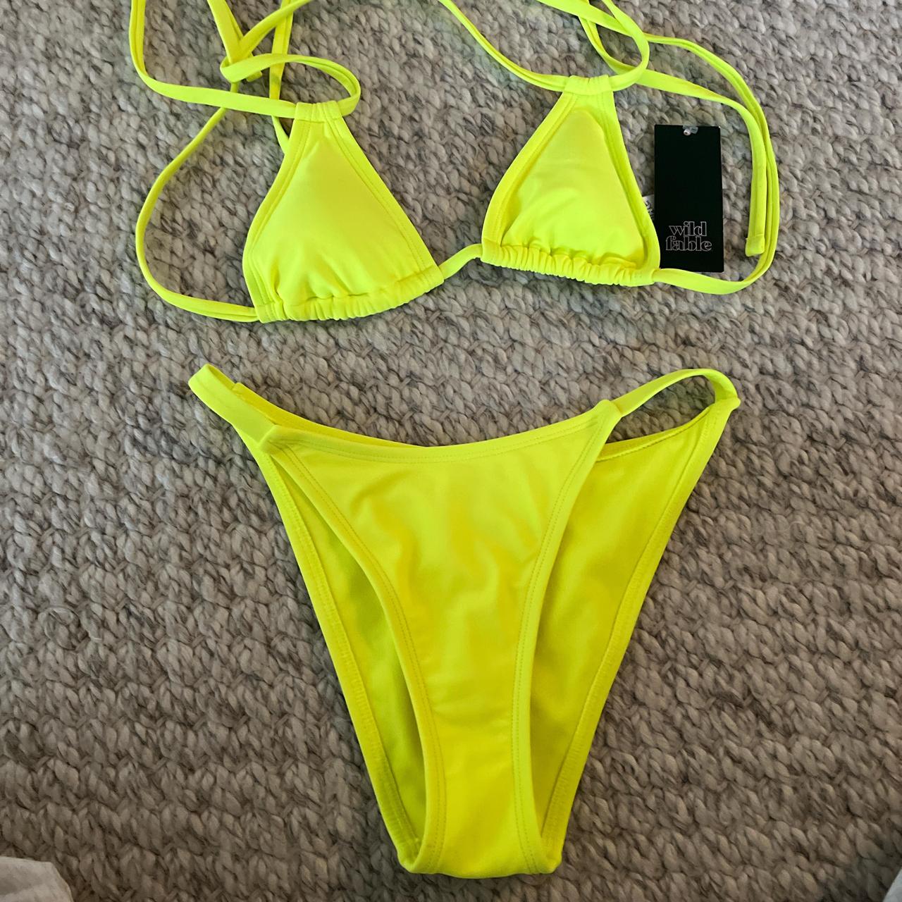 Bright yellow bathing suit best sale