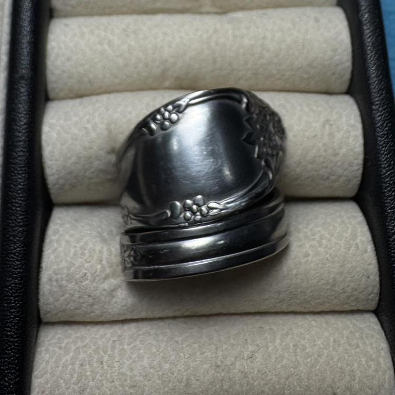 Women's Ring - Silver – Handmade Double Loop Spoo… - image 1