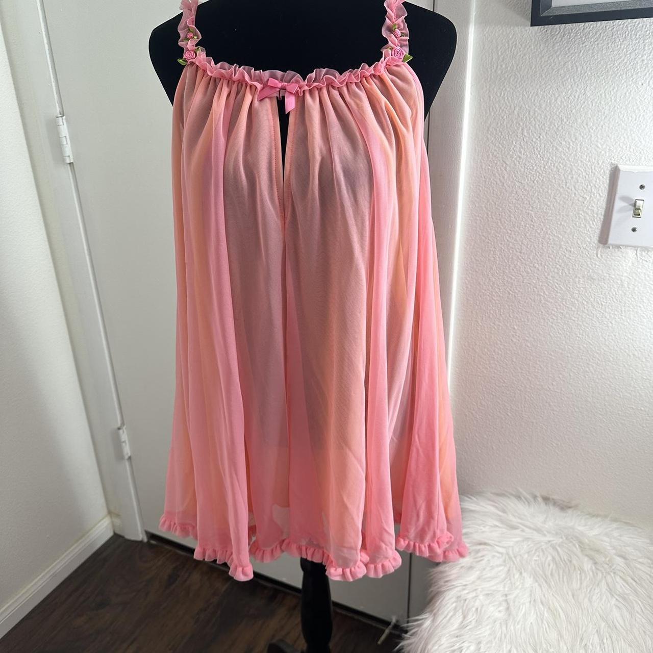 Betsey Johnson Women's Pink and Orange Dress | Depop