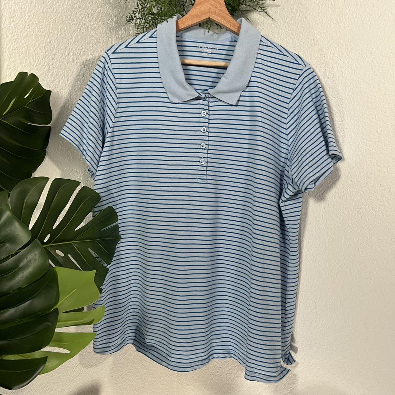 Baby Blue Laura Scott Polo Shirt Defects Beauty. Depop