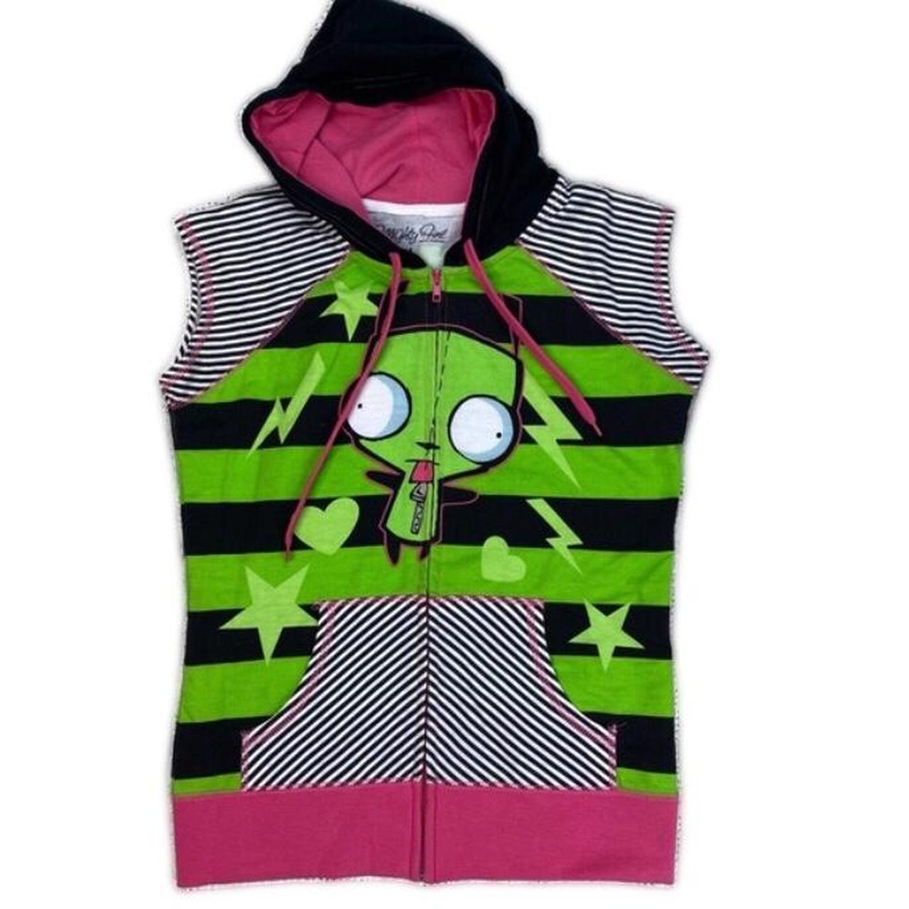 invader zim somebody needs a hug striped green | Depop