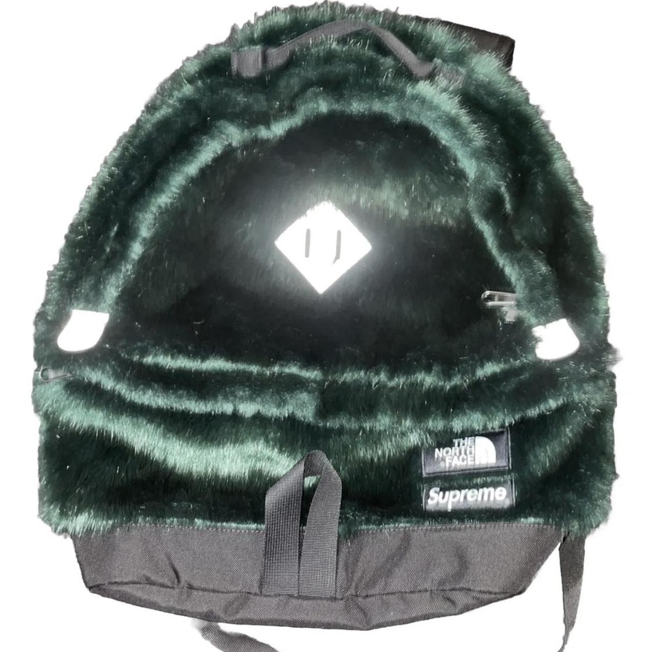 Supreme × THE NORTH FACE Backpack Forest Green Faux Fur - Depop