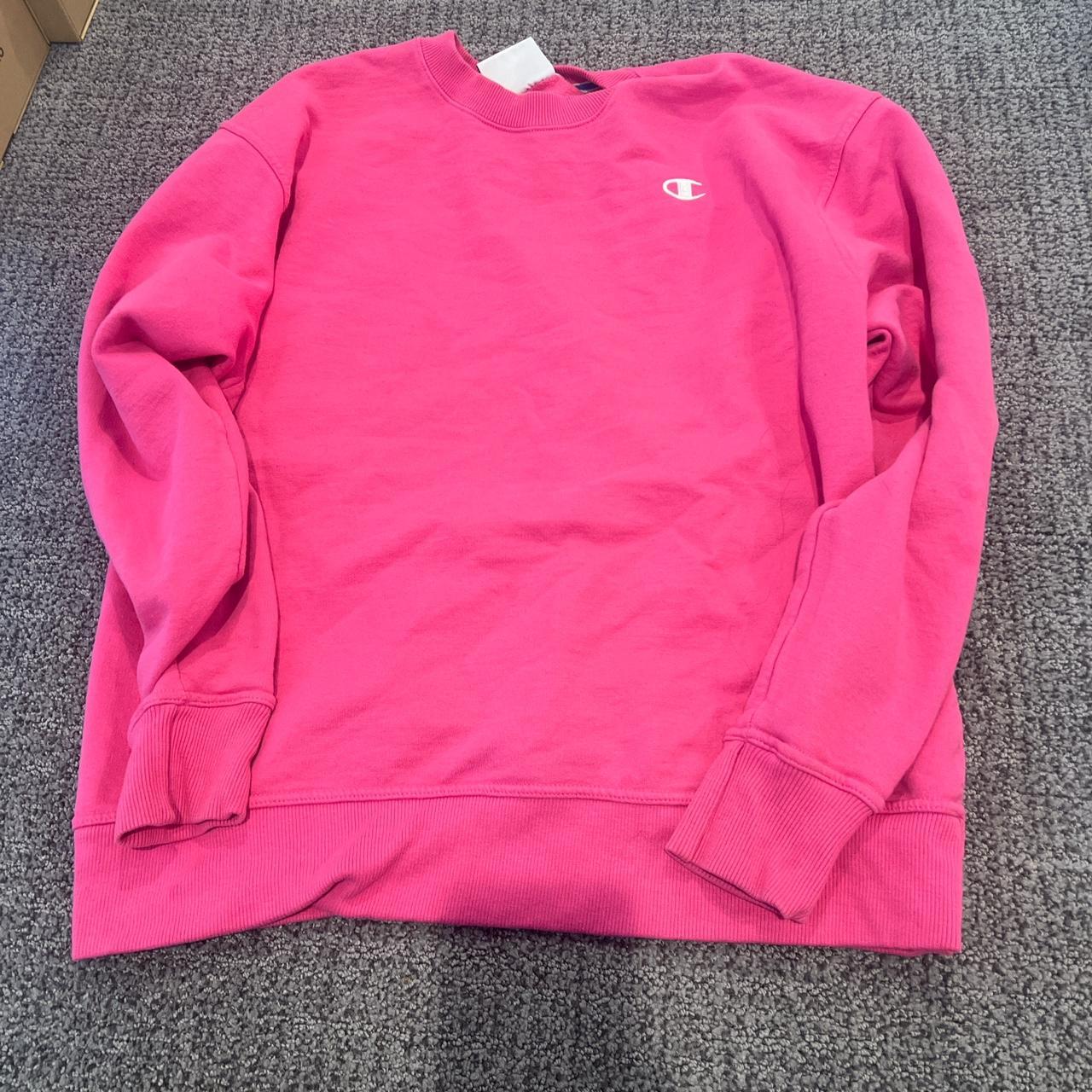 Hot pink champion crewneck hotsell