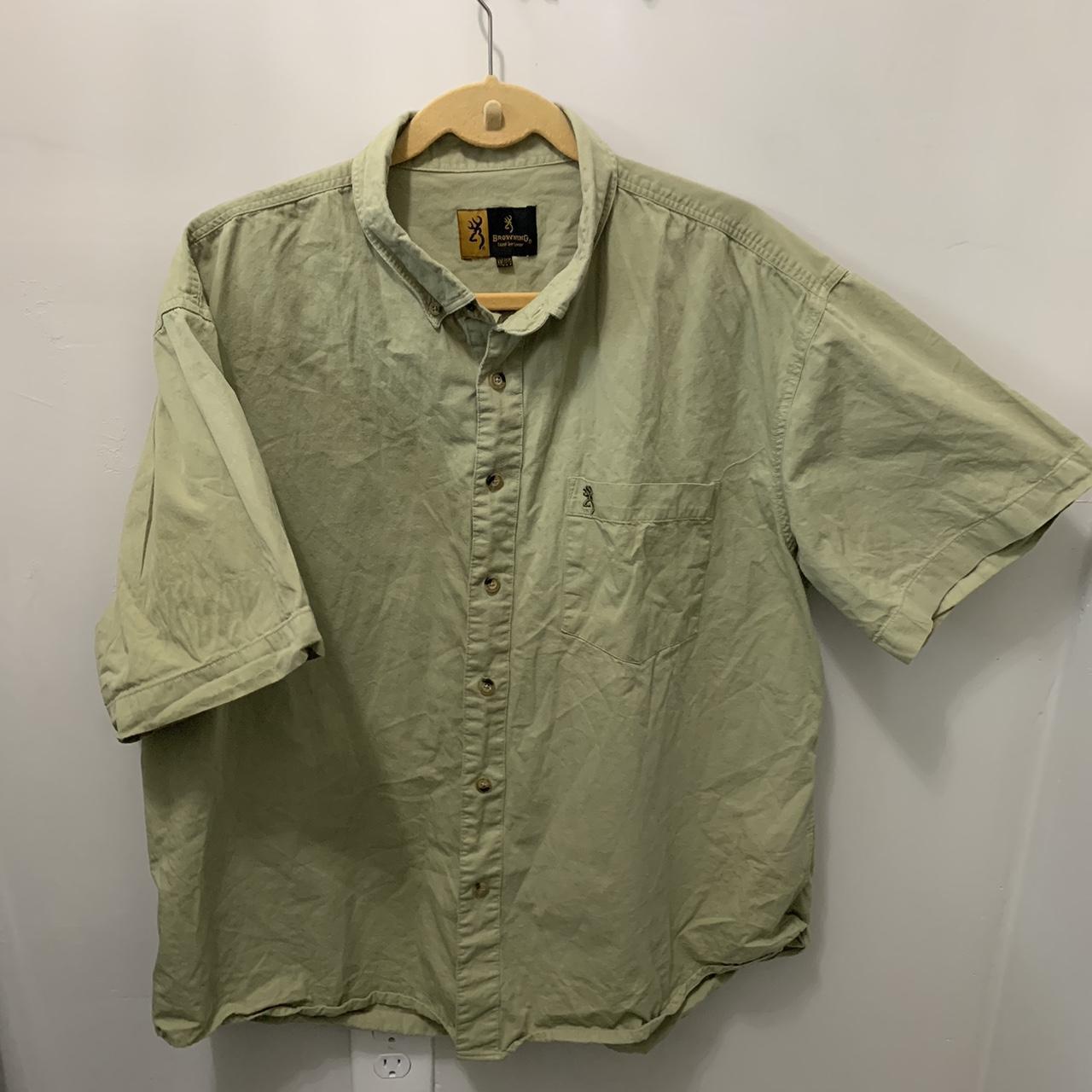 Olive green Browning casual sportswear button down