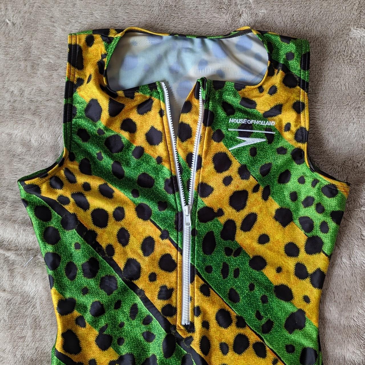 Speedo Women's Yellow and Green Swimsuit-one-piece | Depop