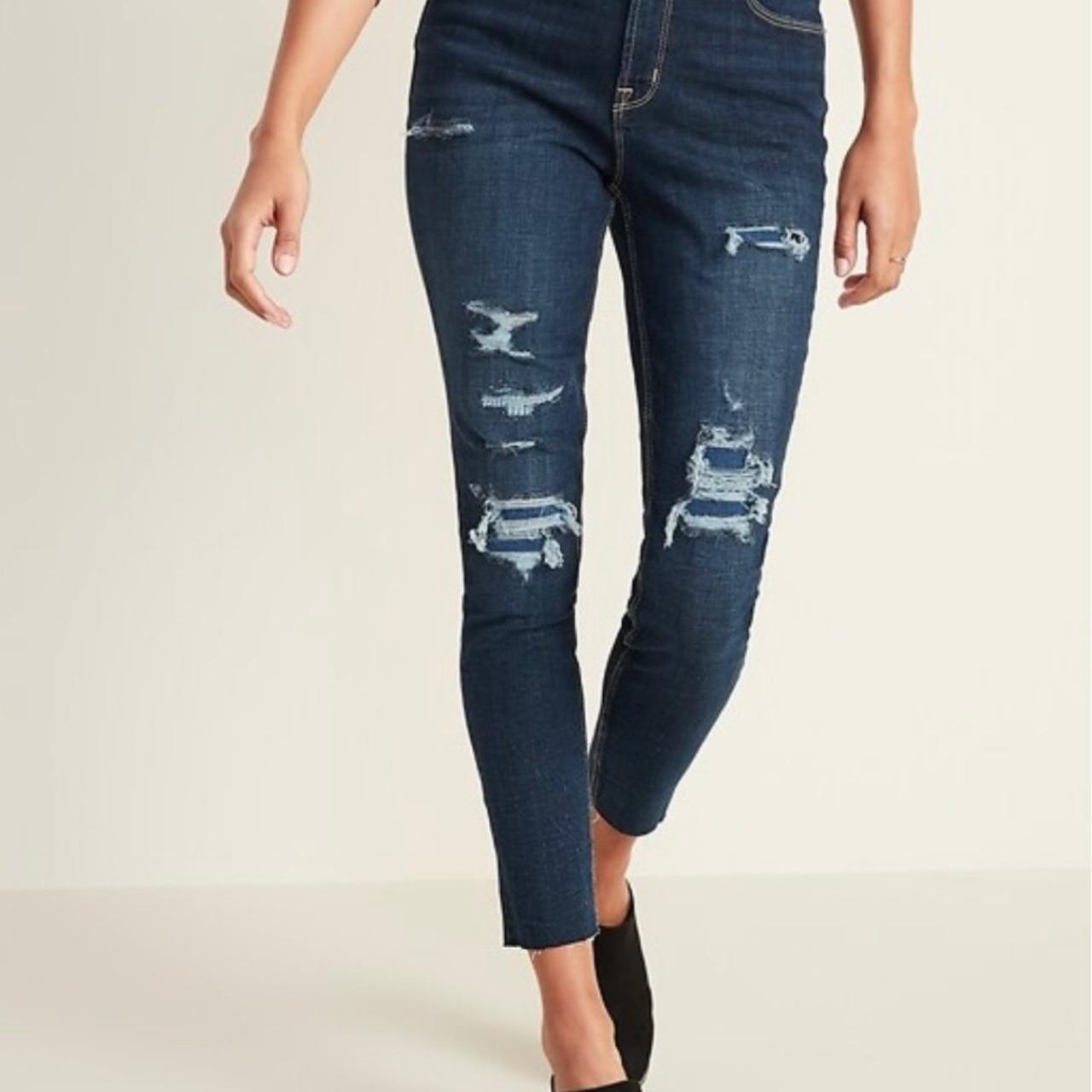 Old Navy Women's High waisted Distressed Jeans Blue – Old