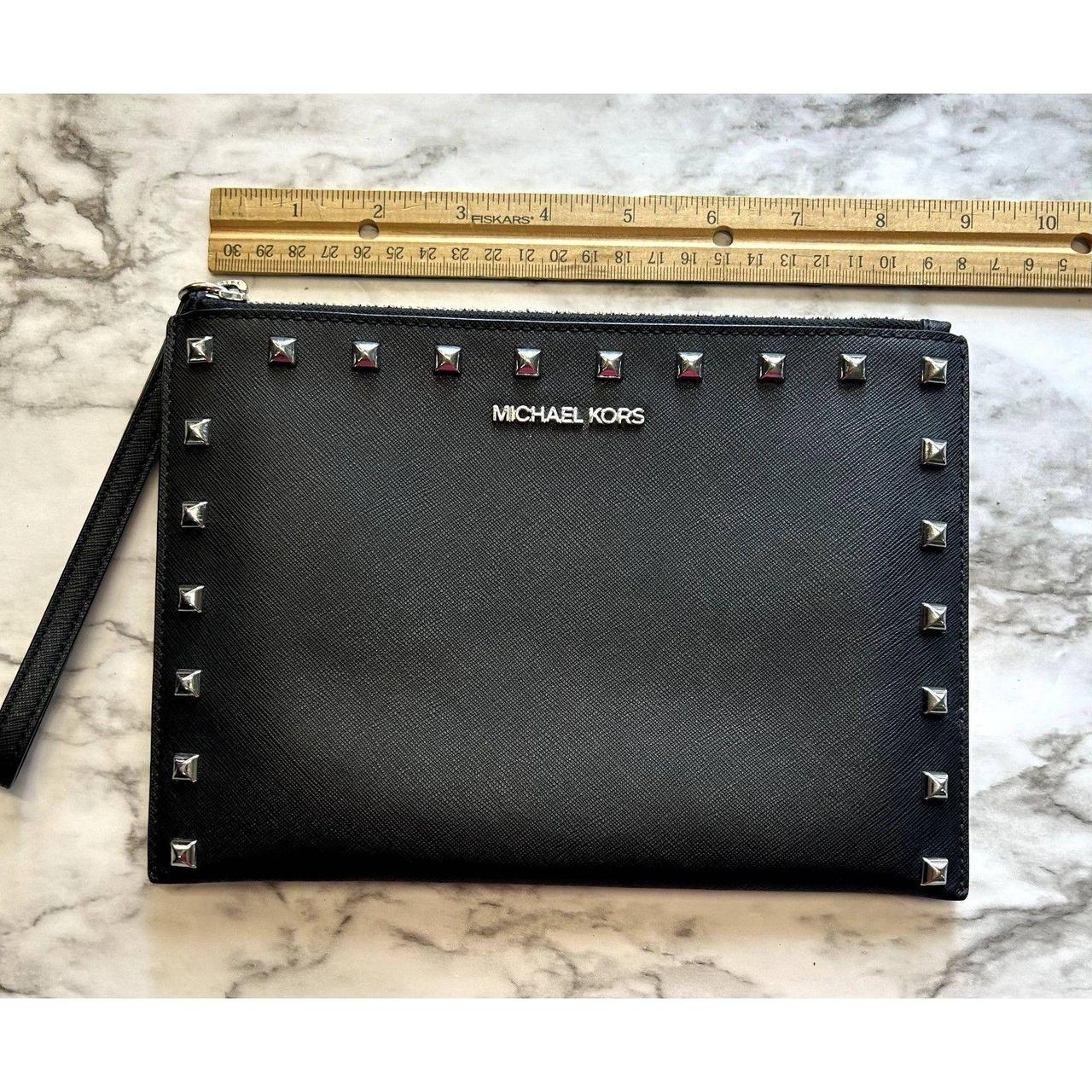 Michael Kors XL Black Leather With Silver Studs Depop