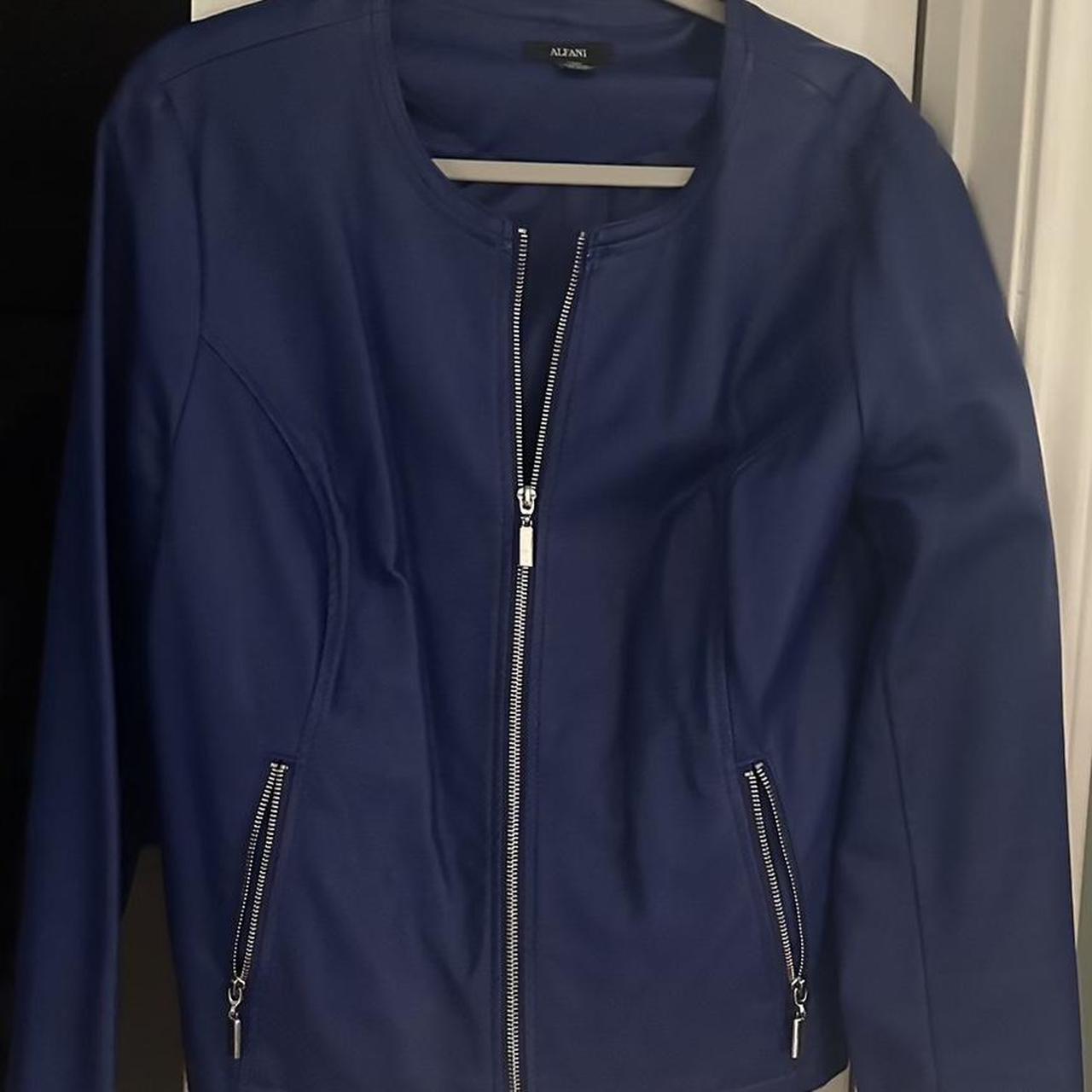 Alfani Blue shops Leather Jacket