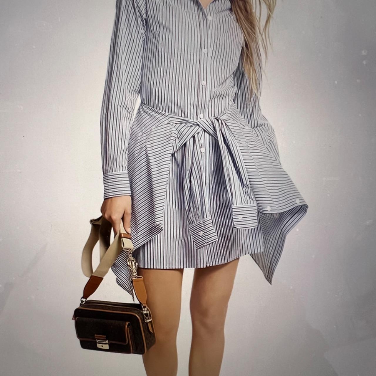 Michael kors striped shirt dress best sale