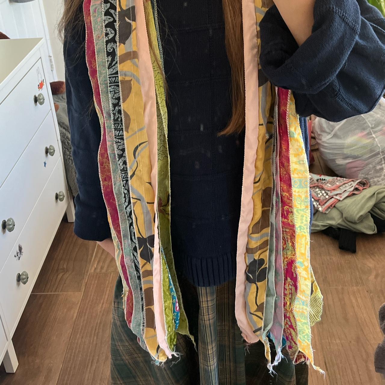 Women's Scarf - Multi – Multicoloured patchwork s… - image 2