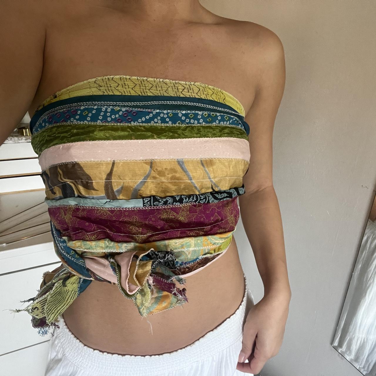 Women's Scarf - Multi – Multicoloured patchwork s… - image 1