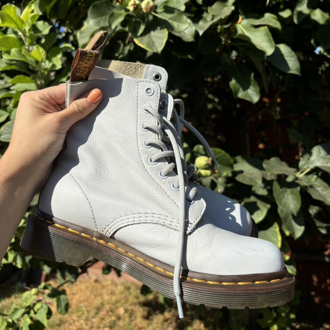 Pastel blue doc martens online