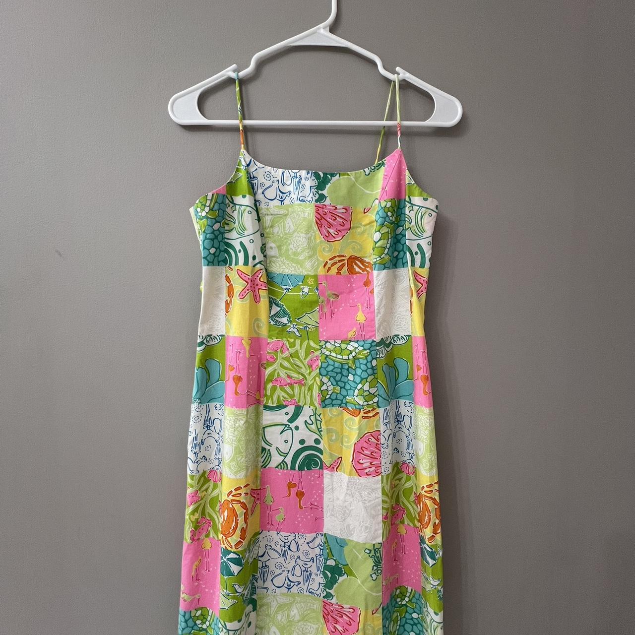 Lilly Pulitzer patchwork dress size 4 Stretchy and. Depop