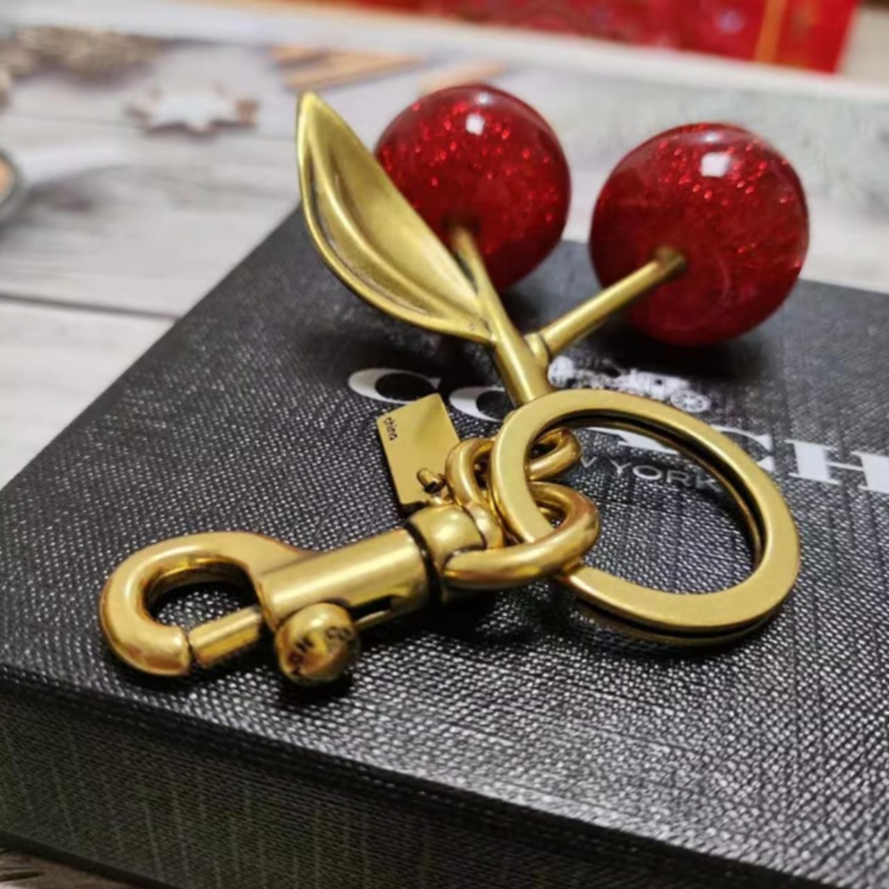 Coach Signature Cherry Bag Charm Glitter resin and | Depop