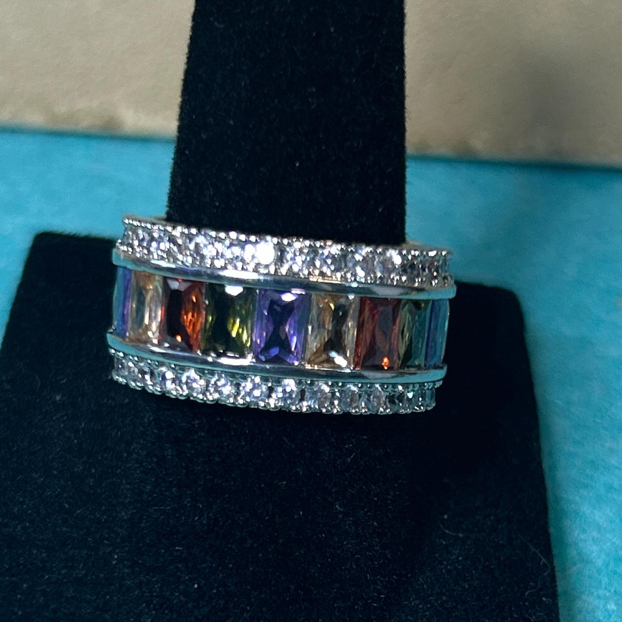 Women's Ring - Silver/Multi – Silver tone multi g… - image 1