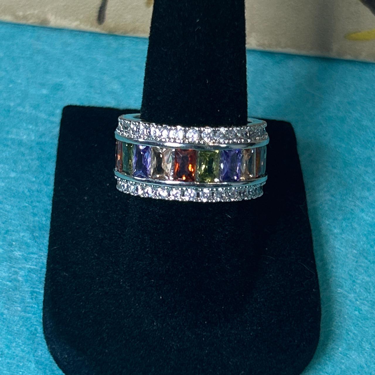 Women's Ring - Silver/Multi – Silver tone multi g… - image 2