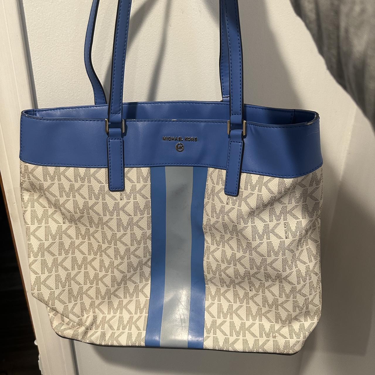 Michael kors blue and white purse hotsell
