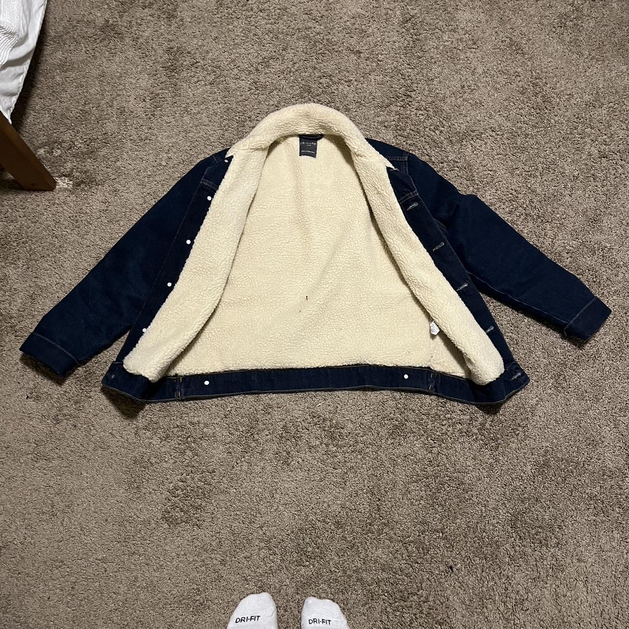 Denim fur-jacket-y2k - Depop