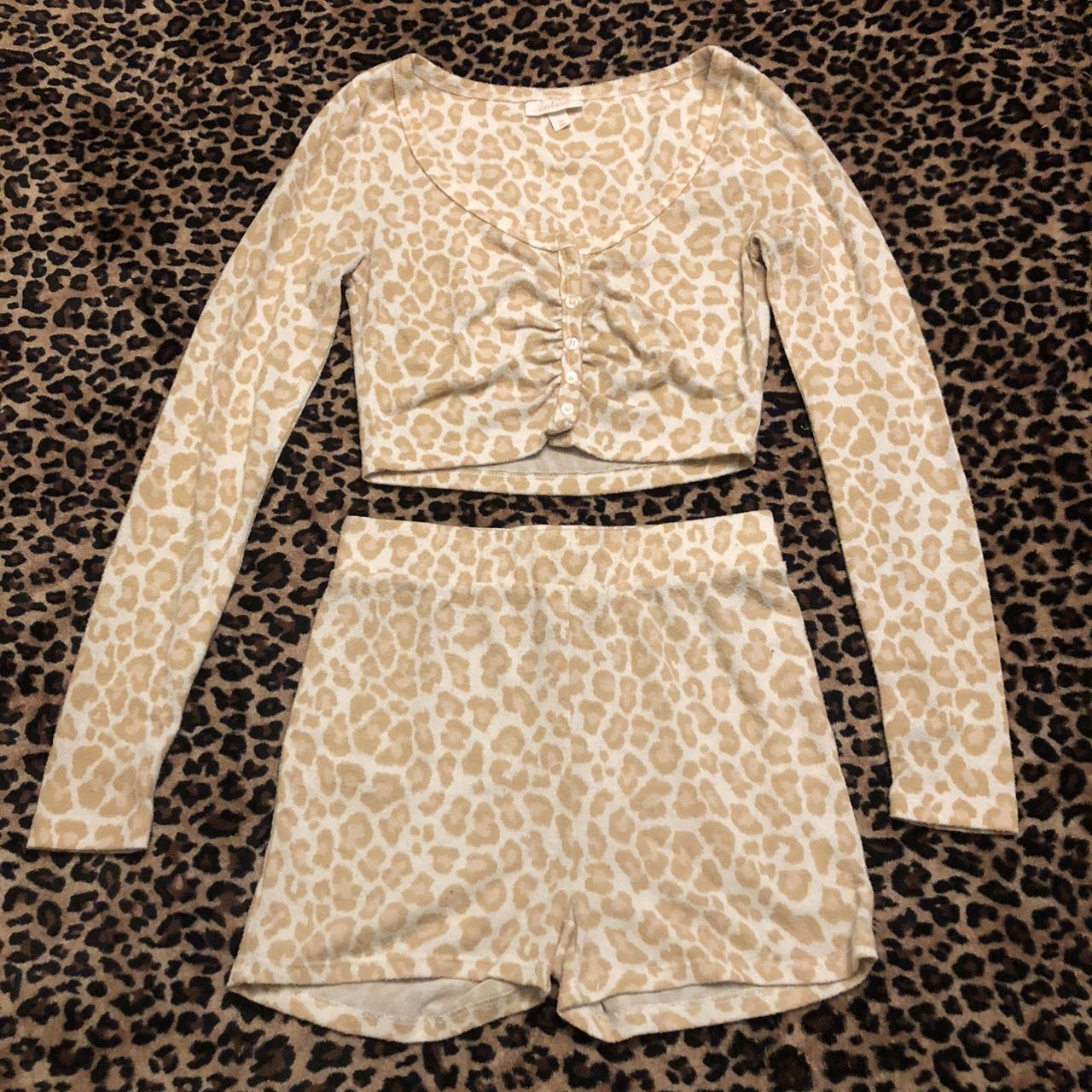 Colsie long sleeve and shorts leopard cheetah print Depop