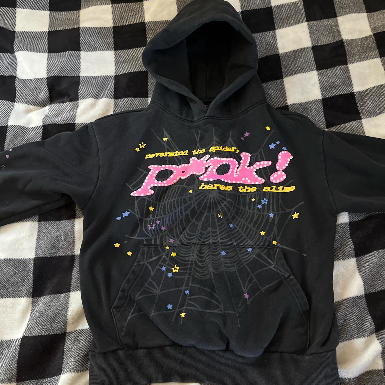 Black Sp5der hoodie V1 Size Small Authentic | Depop