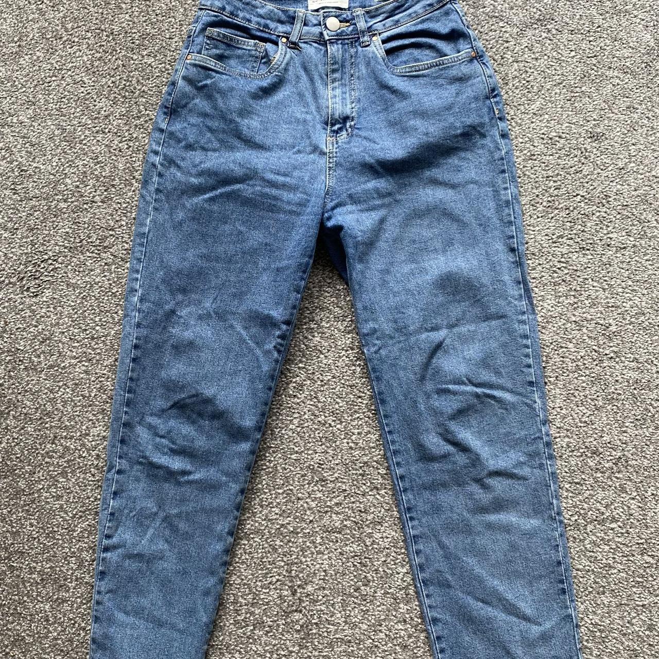 cotton on Mom jeans/ stretch straight jeans Blue... - Depop