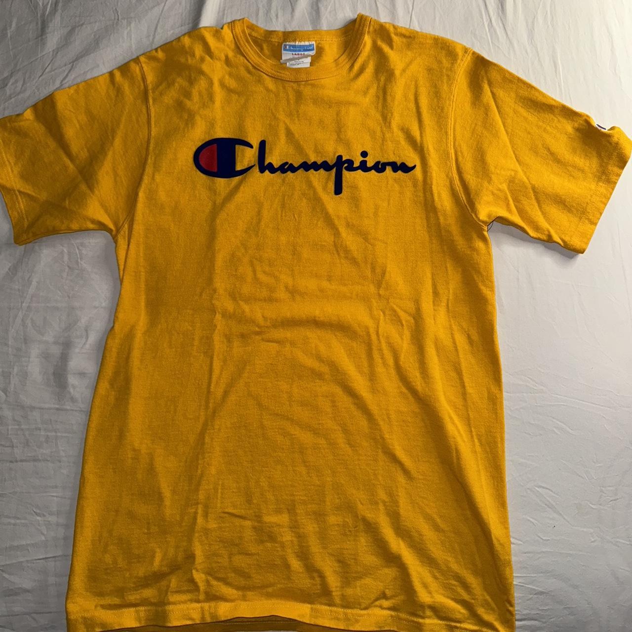 Champion mustard shirt on sale