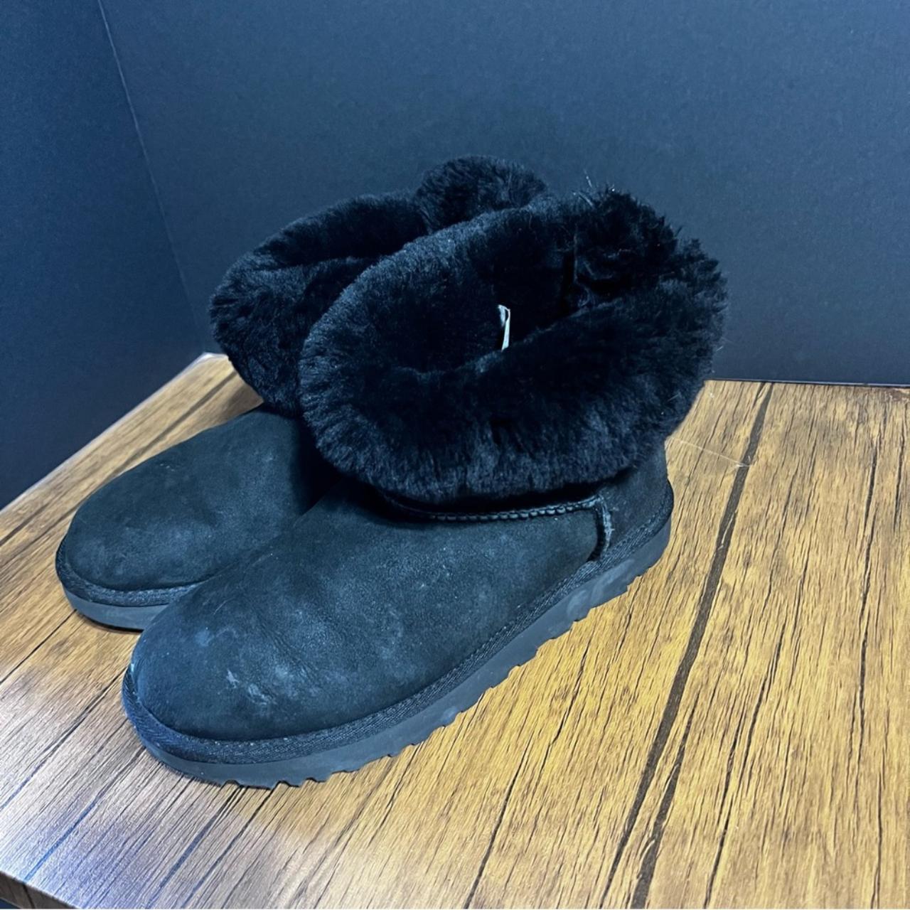 Ugg Classic Mini Fluff Suede Sheepskin Cuff Boots. Depop