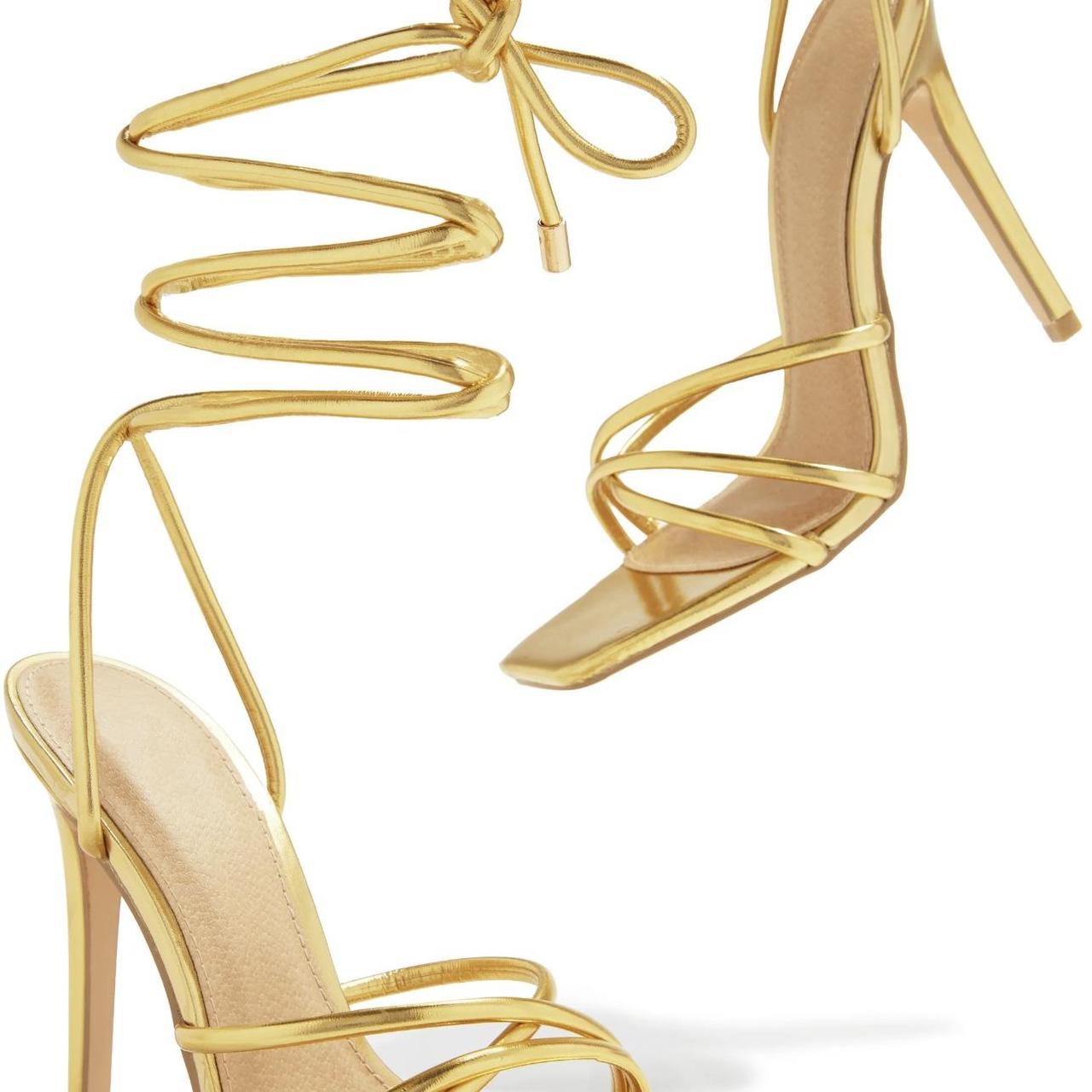 BEST BODY ゴールド ハイヒール 25 Women's Sexy Gold Knee High Boots Back Zipper High Heels