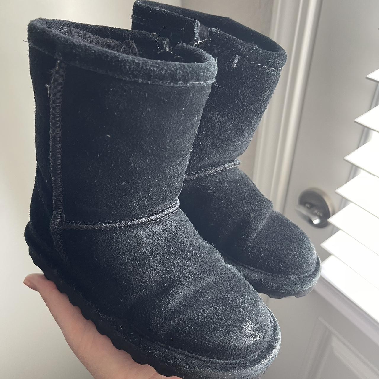 Toddler size 8 Bearpaw Black Zip Up Fur Boots Depop