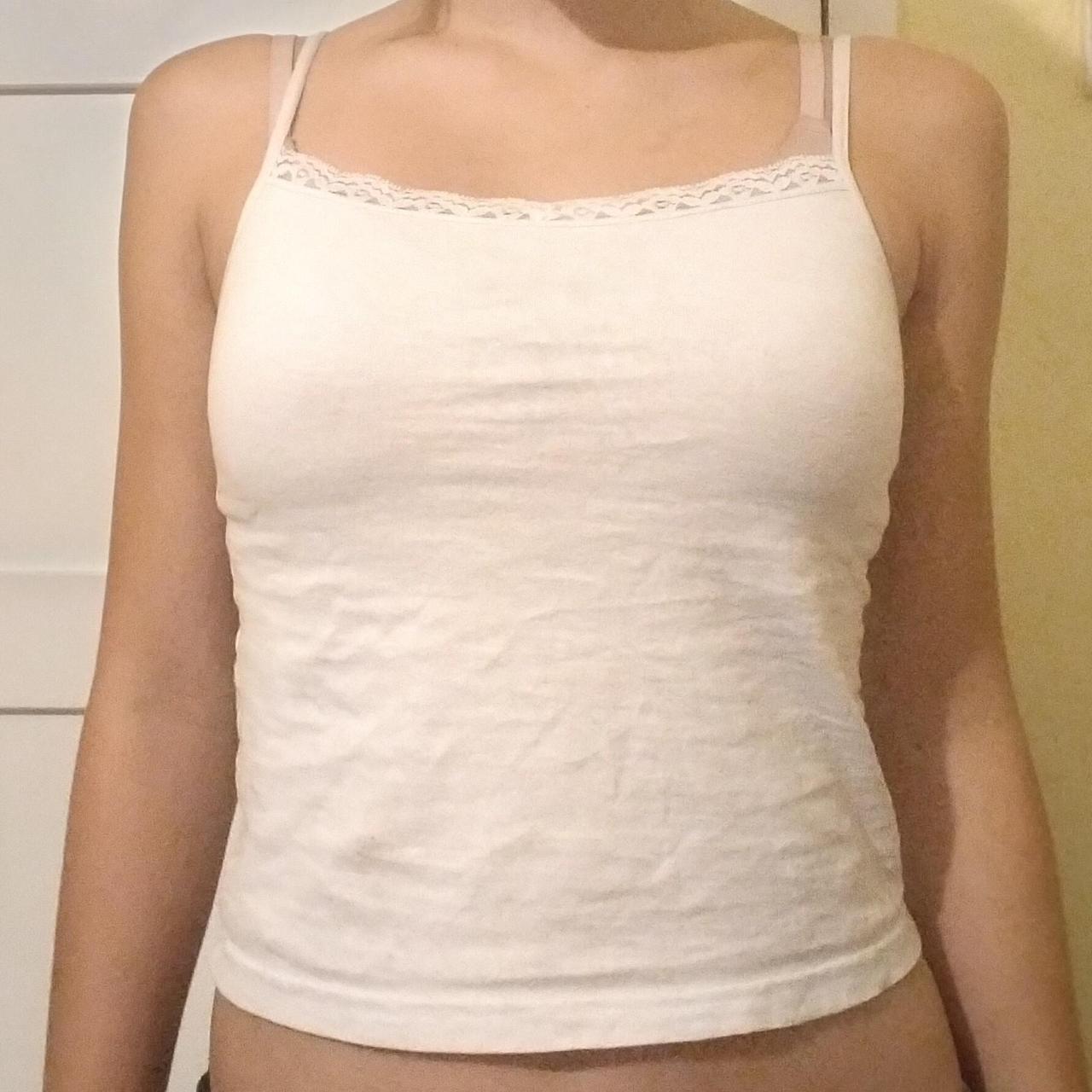 White lace crop top goes down to about belly button Depop