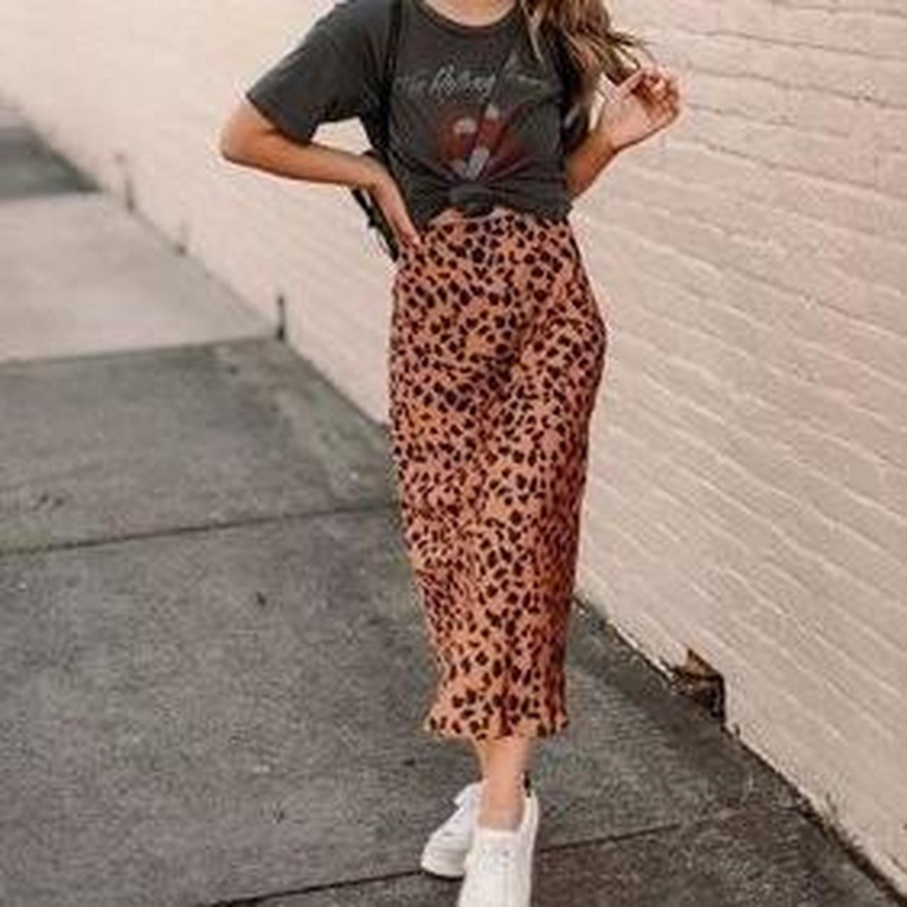 Leopard print midi skirt urban outfitters sale