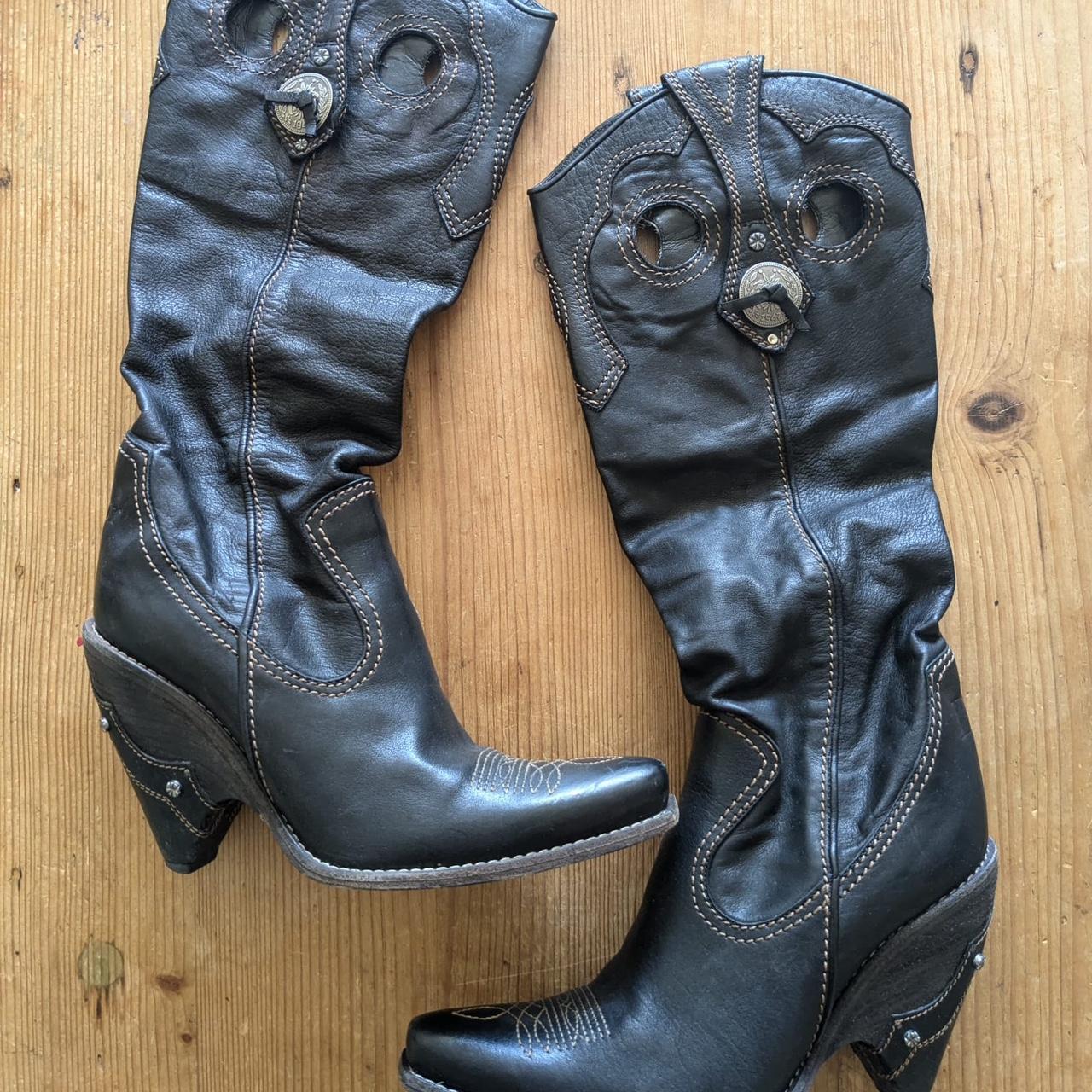 Vintage Dior Cowboy Boots. Black. As seen worn by. Depop