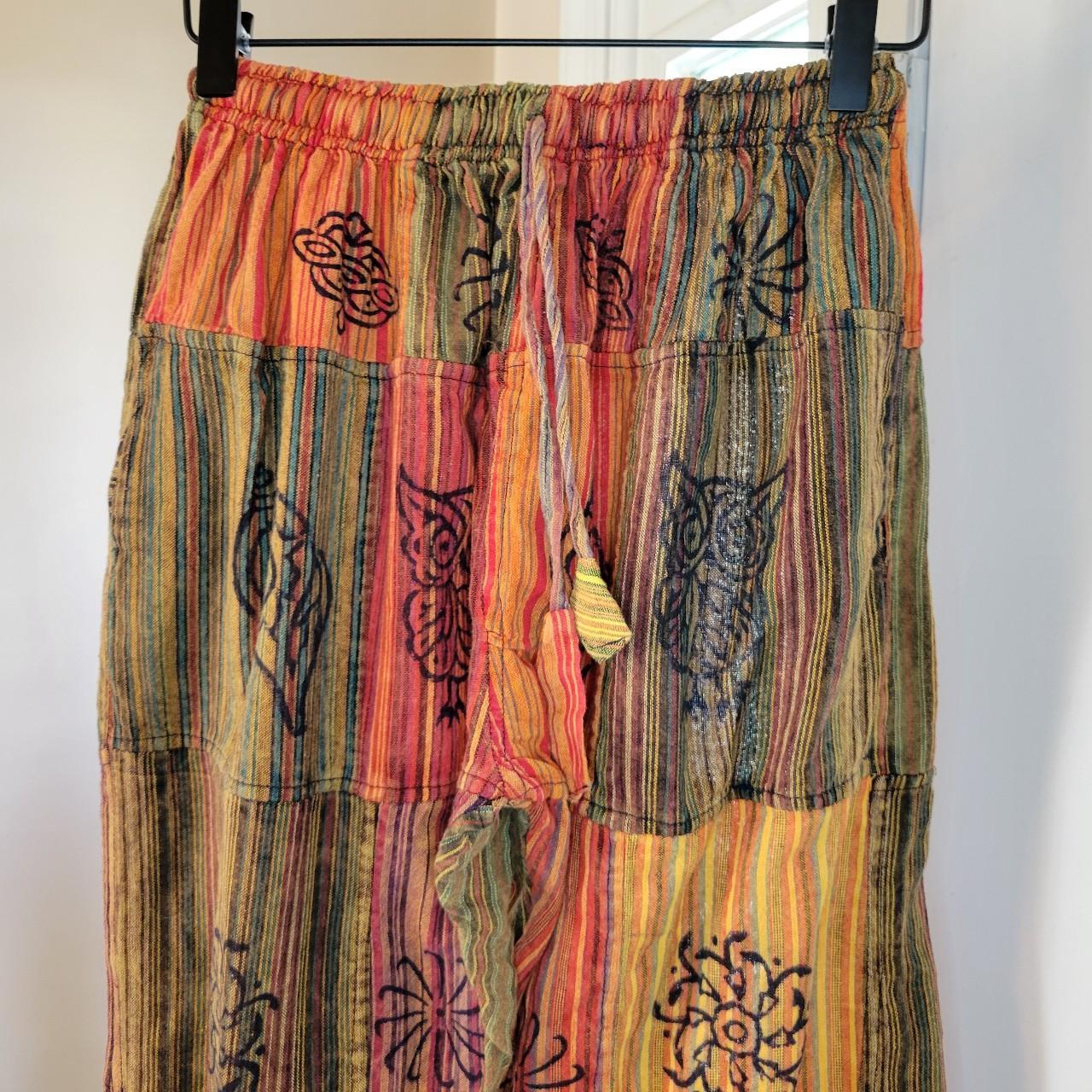 Women's Pants - Multi/Orange - M – These Patchwor… - image 2