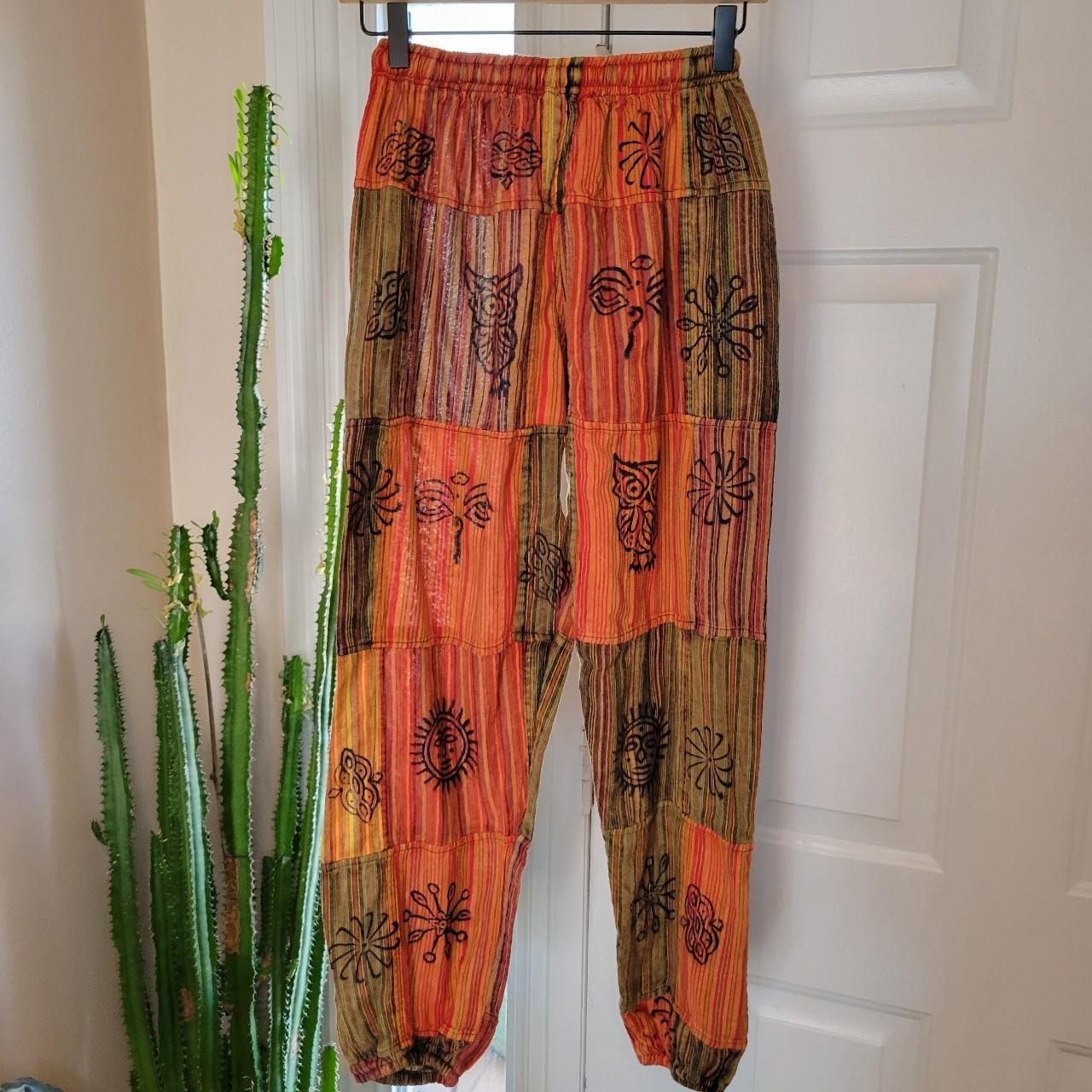 Women's Pants - Multi/Orange - M – These Patchwor… - image 4