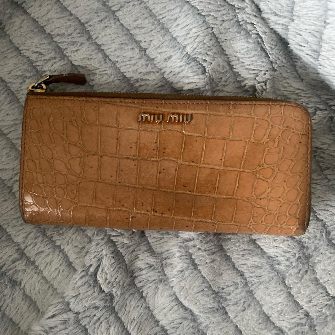 Miu Miu Women's Wallets - Tan/Brown – Miu Miu cro… - image 1