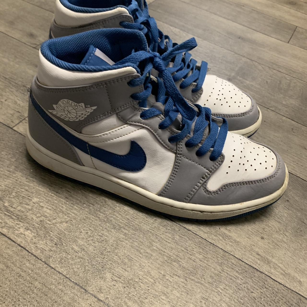 Air Jordan Mid 'Cement True Blue kinda beat Depop