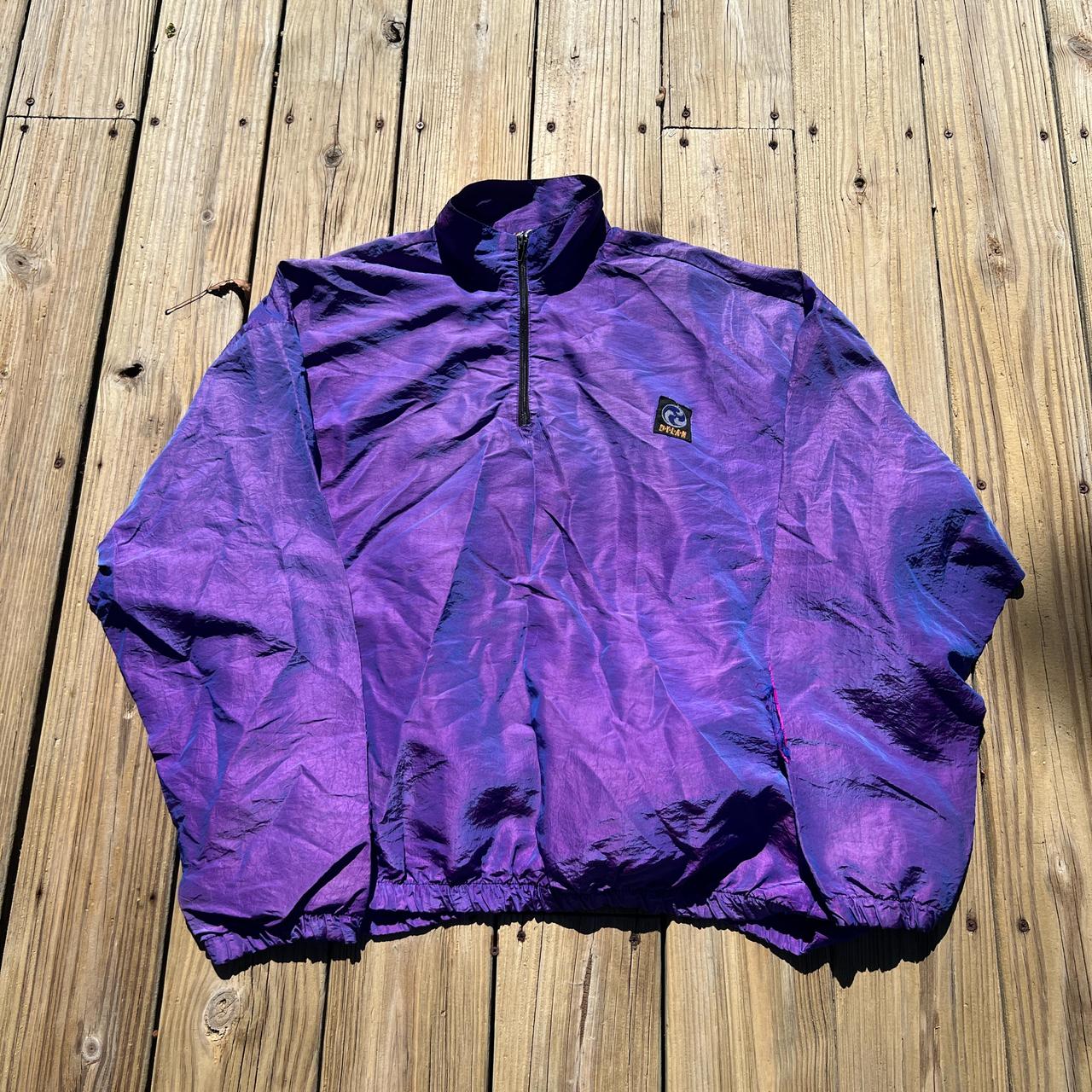 1980 iridescent windbreaker flaws shown. Color seems. Depop