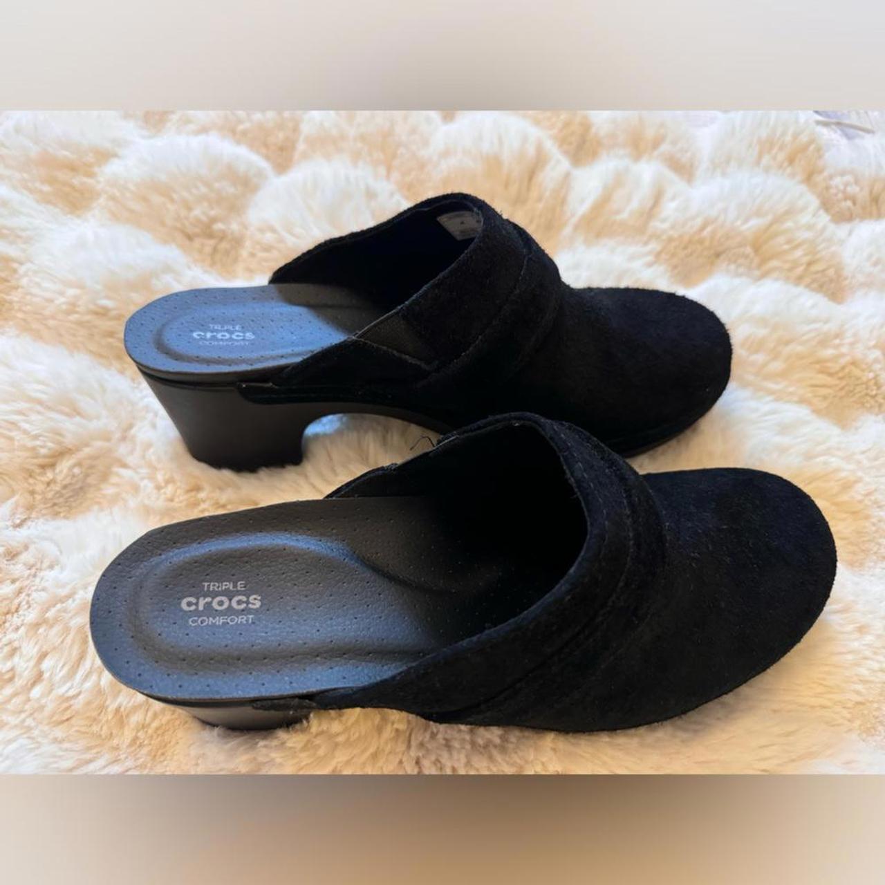 Crocs Sarah Nubuck Leather Clogs Women s Size w9. Depop