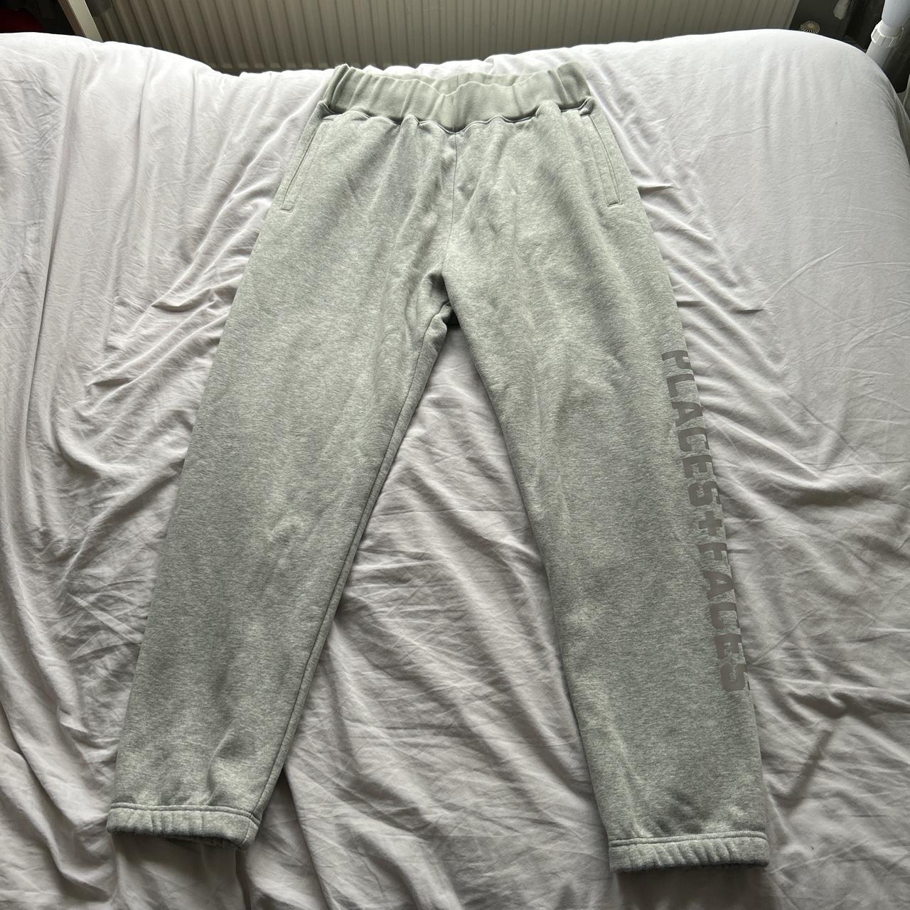 Places and Faces Grey Reflective Joggers Size... - Depop