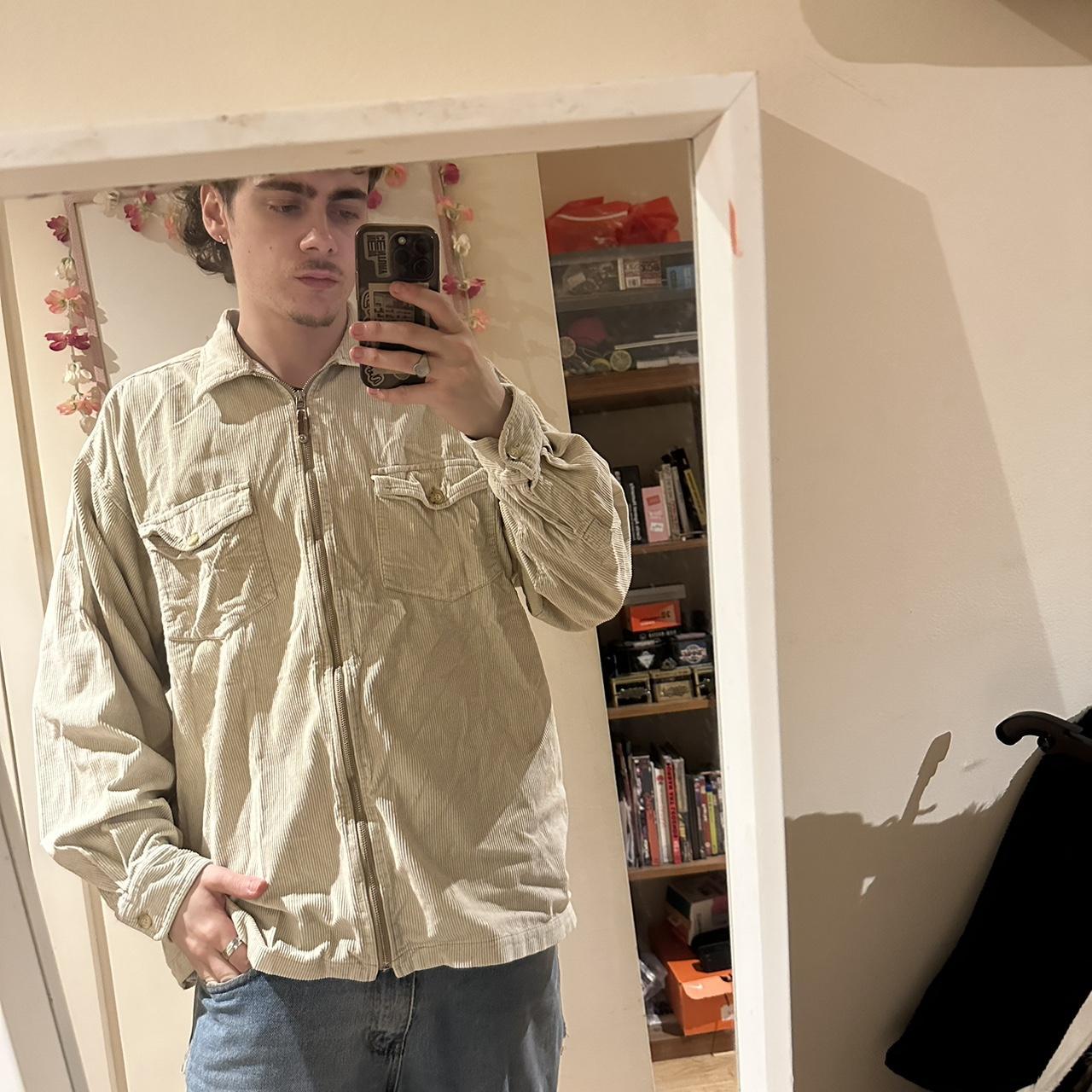 Vintage beige corduroy jacket Sick jacket I’m 6ft... - Depop
