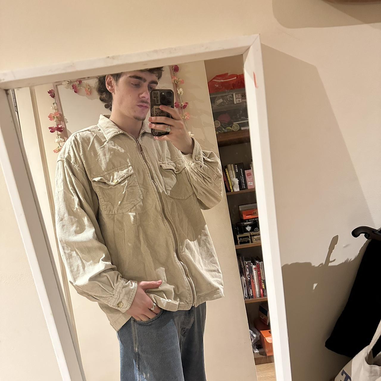 Vintage beige corduroy jacket Sick jacket I’m 6ft... - Depop