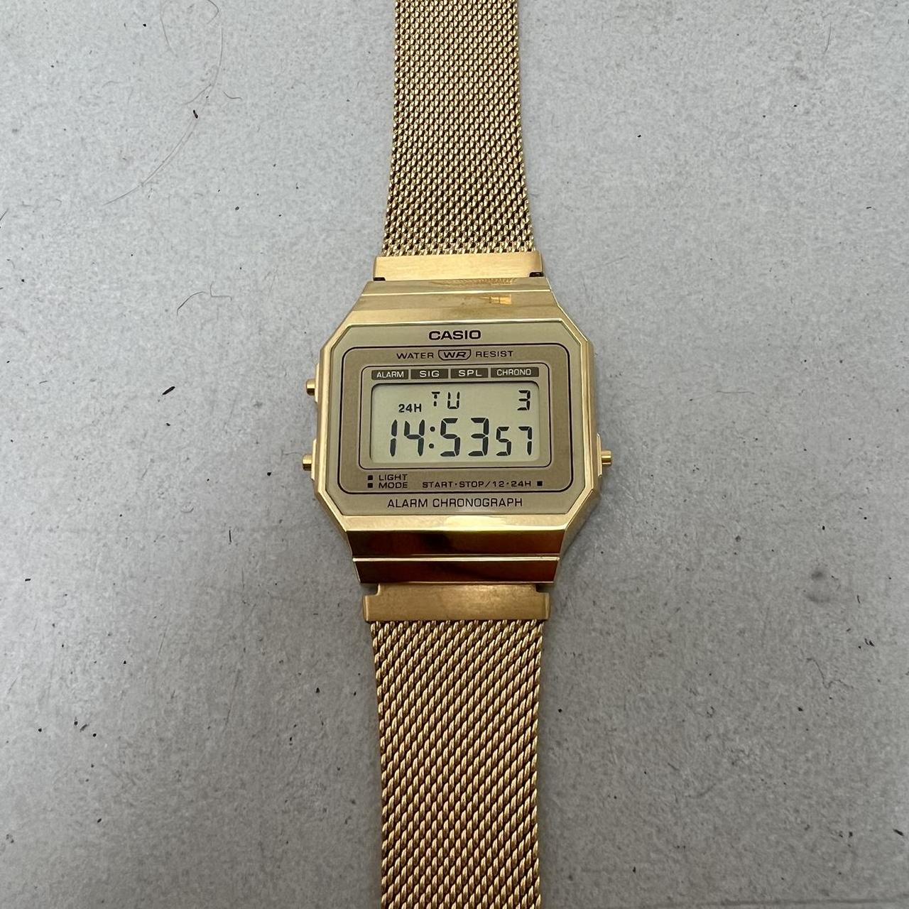 Casio water resist gold best sale