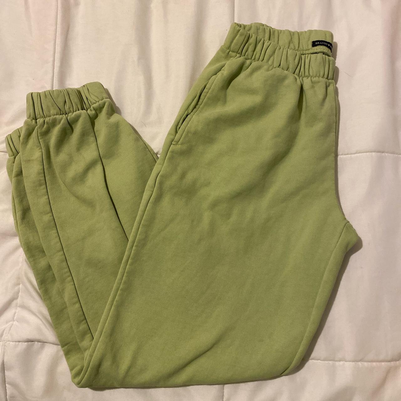 brandy melville ☆ lime green sweats 💚 one size fits... - Depop