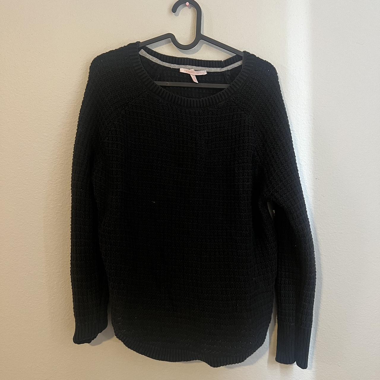 VICTORIAS SECRET Black knit sweater with a loose fit | Depop