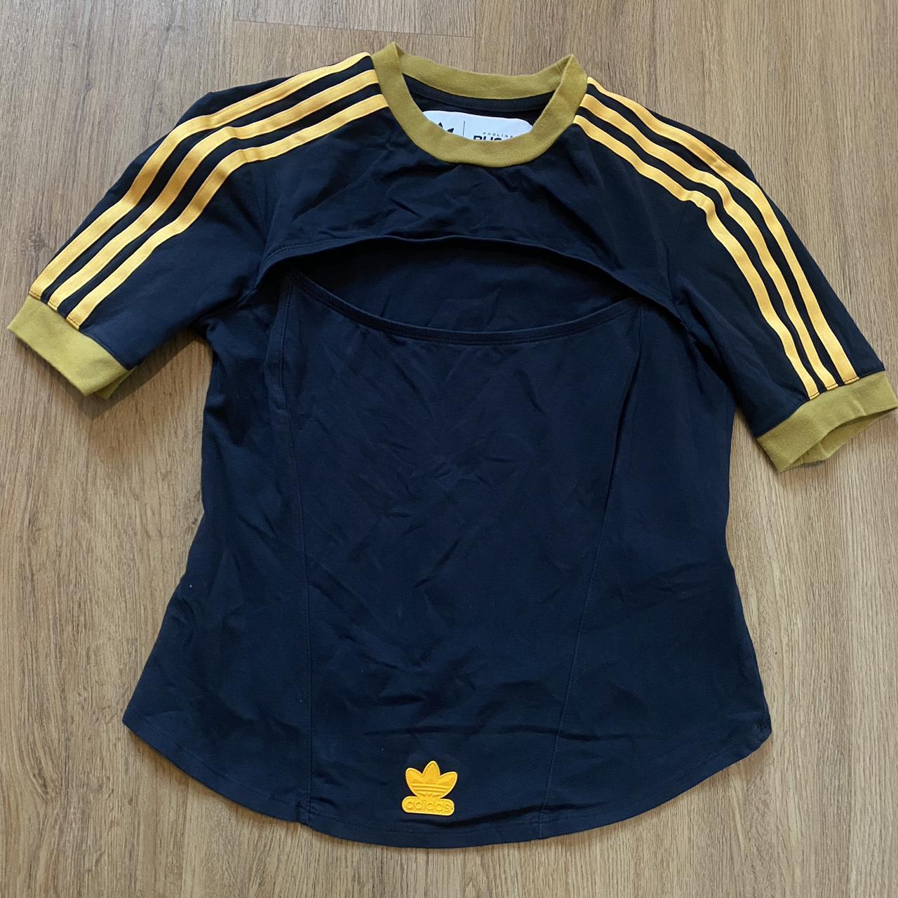 Adidas x Paolina Russo black and yellow crop Depop
