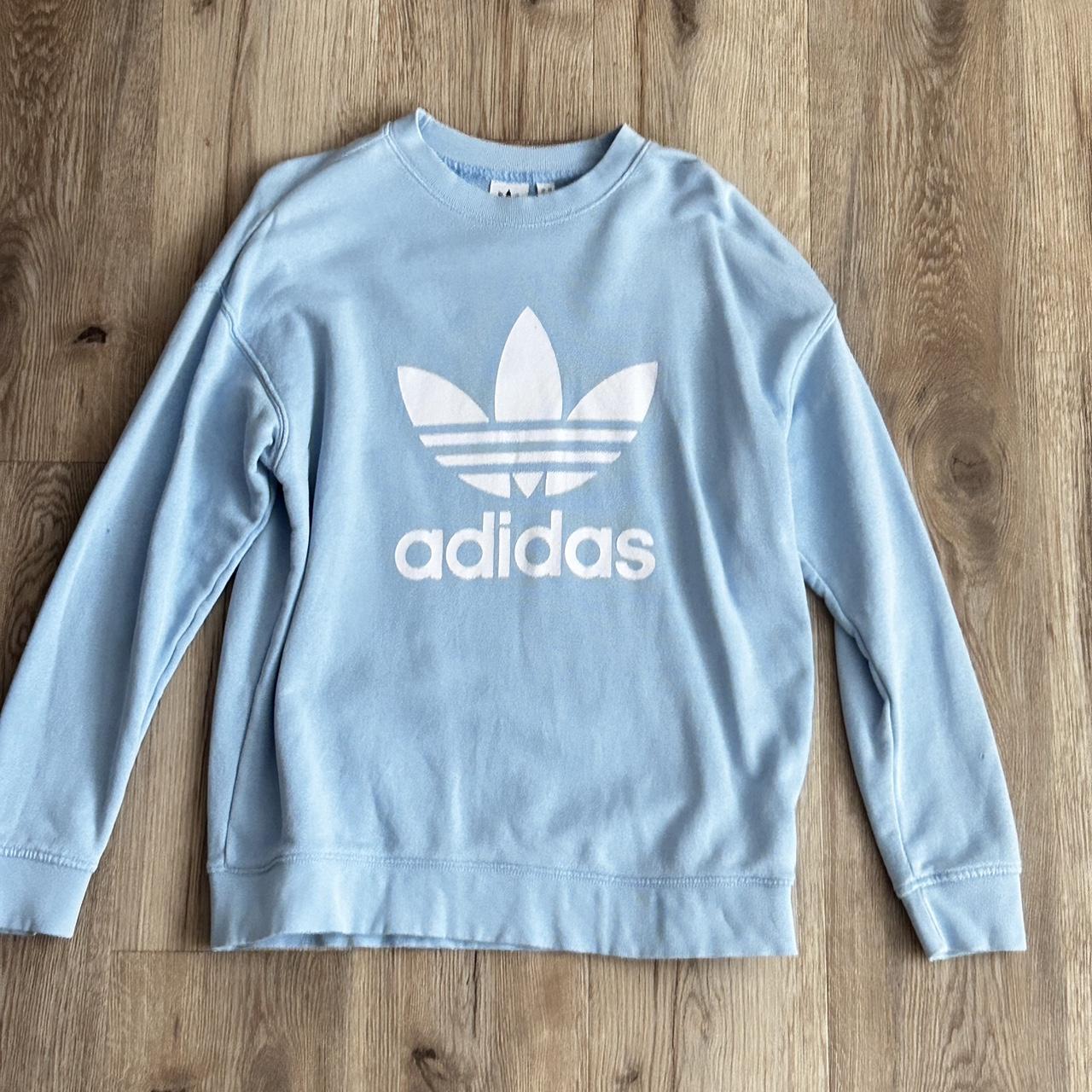 Adidas baby blue sweatshirt hotsell