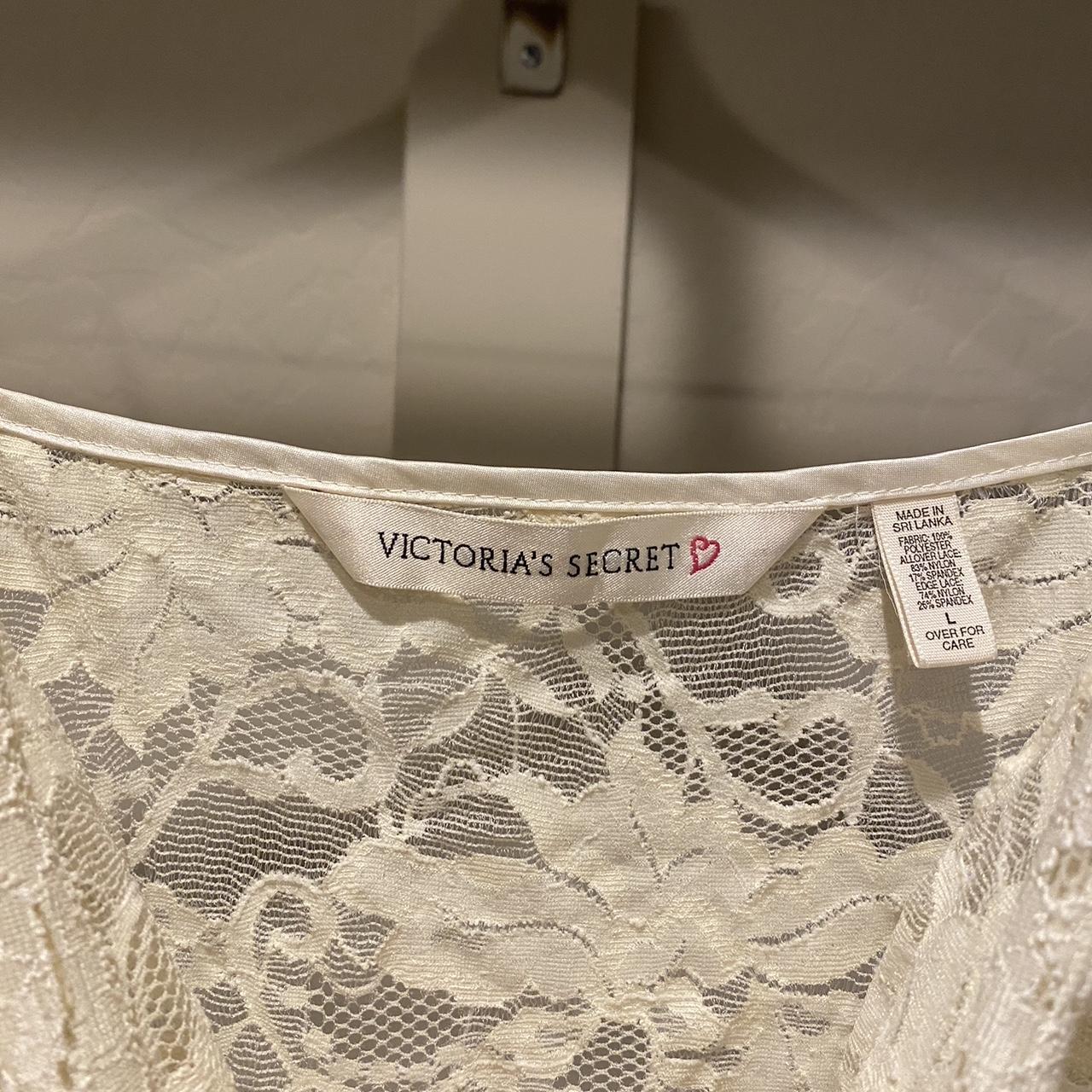 VICTORIAS SECRET Y2K SEE THRU WHITE LACE SLIP... - Depop